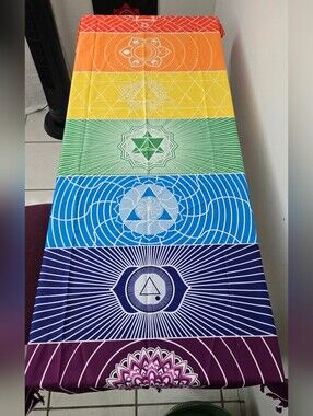 Rainbow Chakra Tapestry Throw